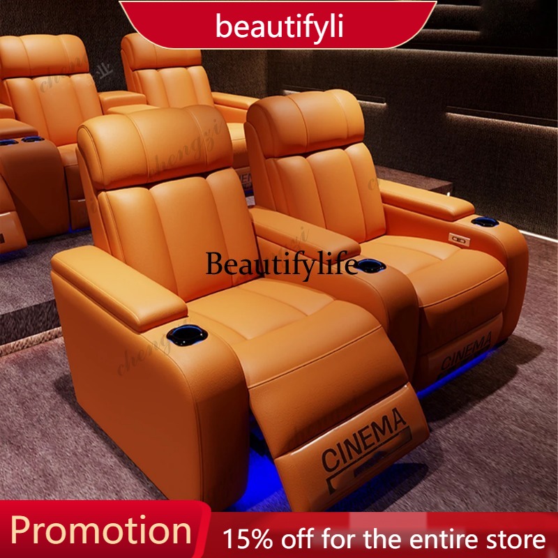 Home Cinema Recliner Chairs - 01A Lüks Hakiki Deri Elektrikli Yatar