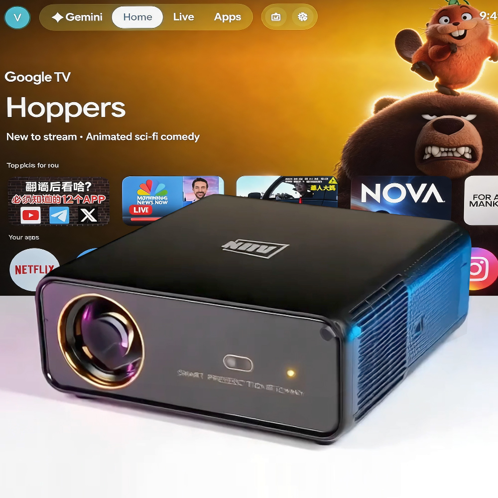 Home Cinema Hdmi - AUN U001 Pro Android Projektör 4K