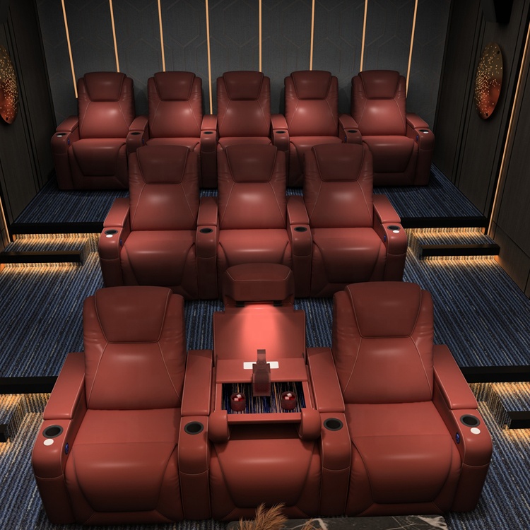 Home Cinema Recliner Chairs - -özel Ev Sineması Kanepe Deri Yatar