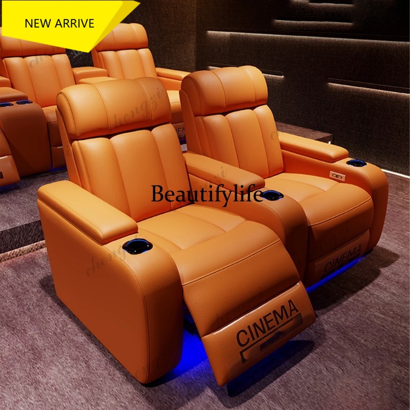 Home Cinema Recliner Chairs - G153 Lüks Hakiki Deri Elektrikli Yatar