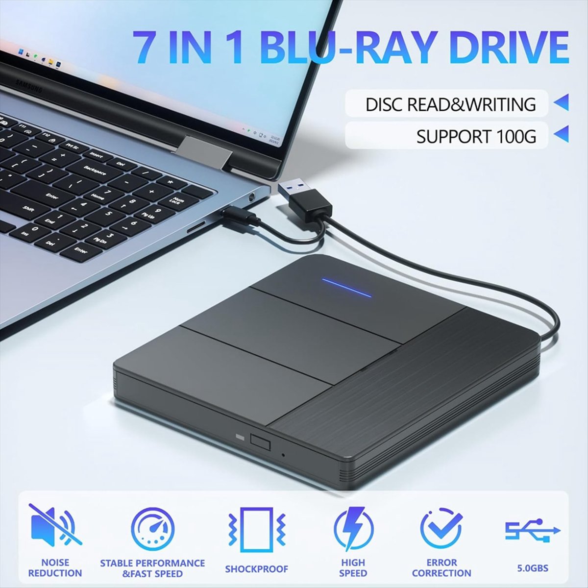 Blu Ray Disc Player - SCLS 7'si 1 arada Harici Blu-Ray