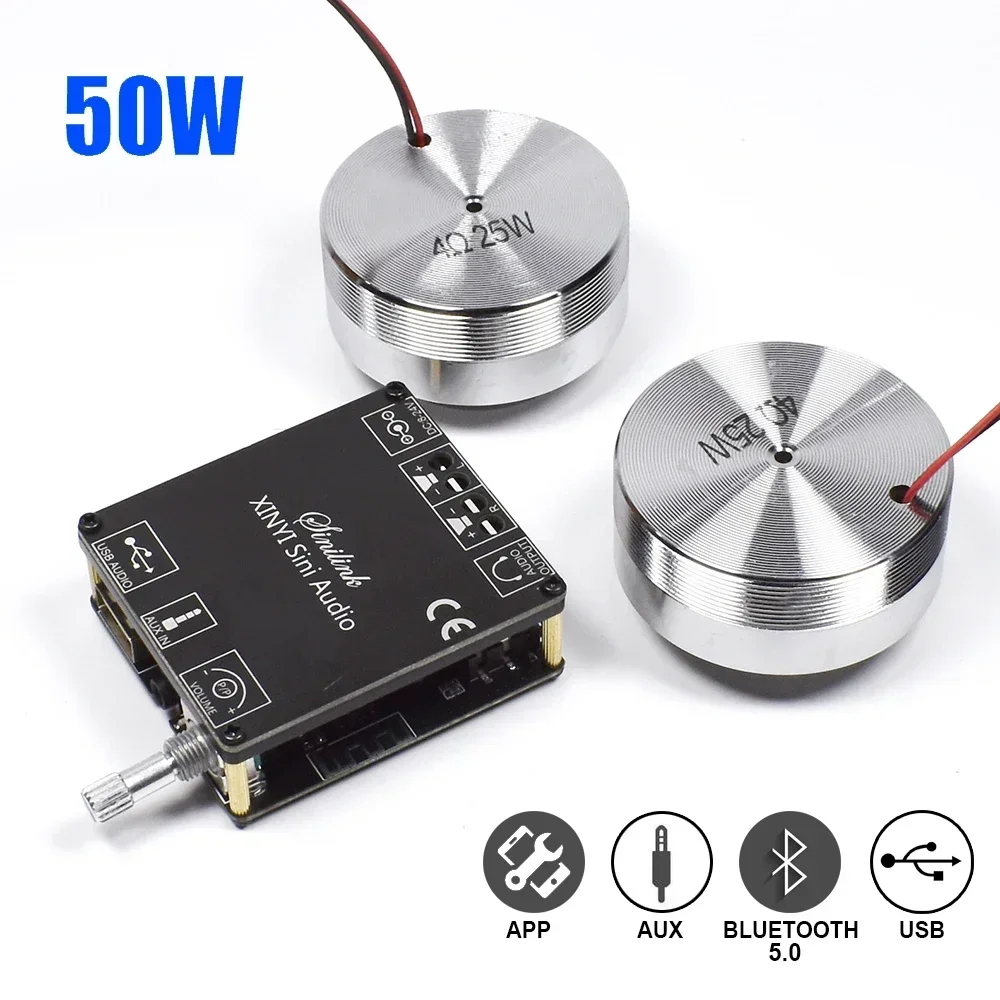 Home Cinema Bluetooth - 2*25W Taşınabilir Stereo Titreşim Hoparlör Ses