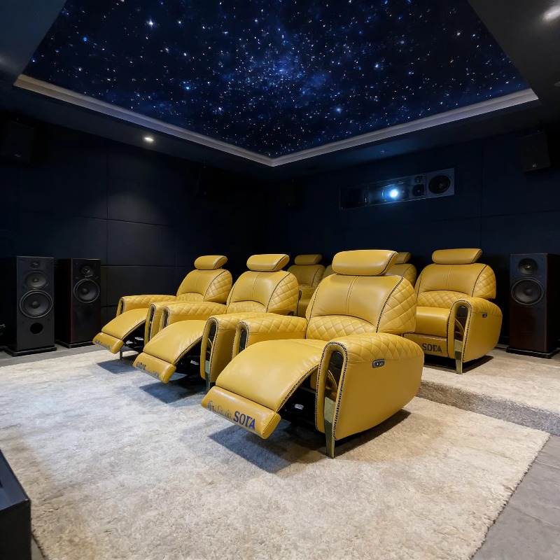 Home Cinema Recliner Chairs - VIP Tekli Deri Yatar Koltuk Ev