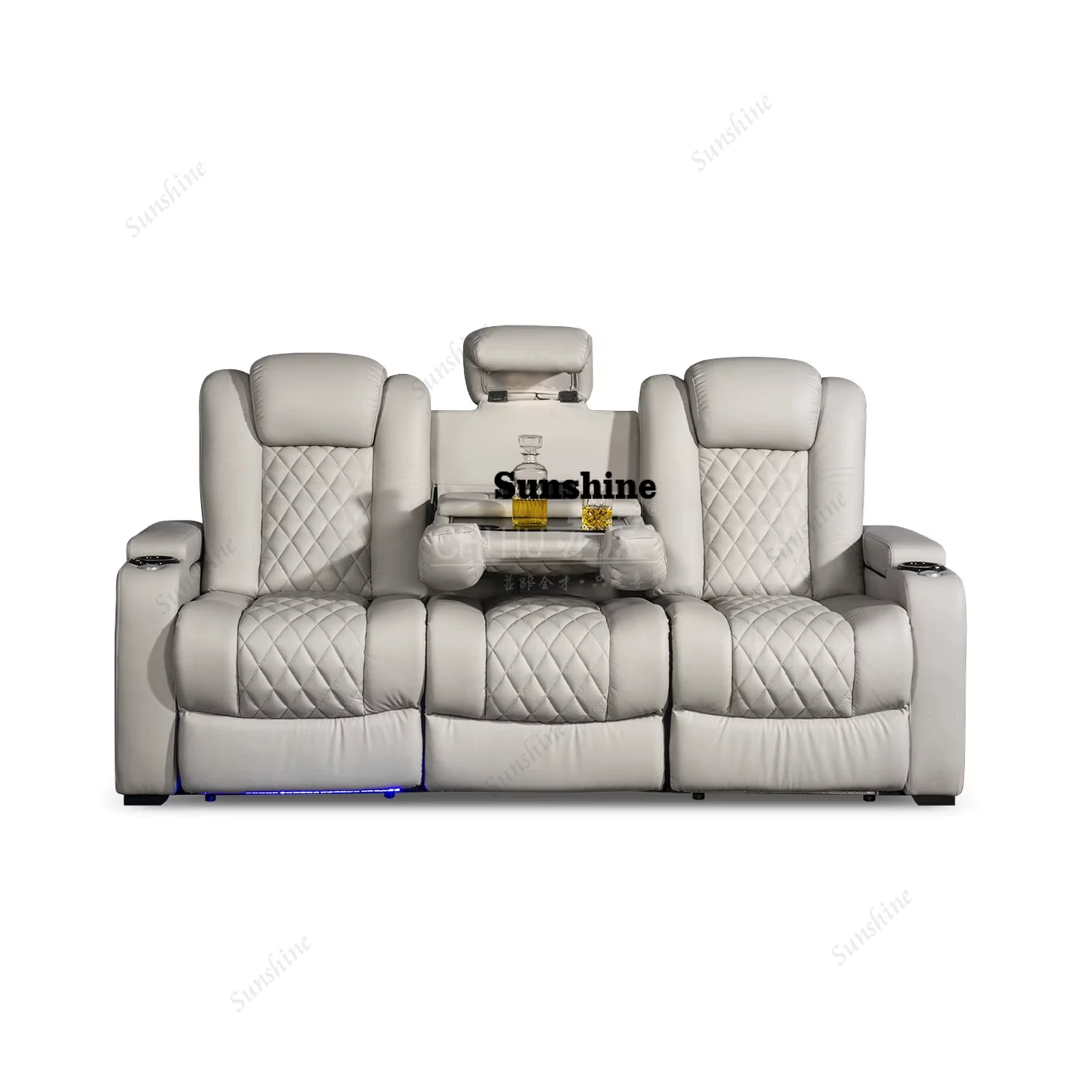 Home Cinema Interiors - Beyaz Renkli 3 Kişilik Elektrikli Sinema