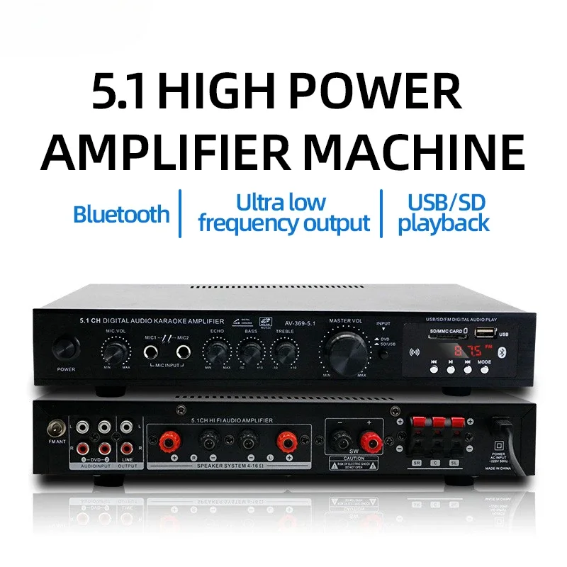 Home Cinema Bluetooth - AV-369BT Bluetooth 5.1 Ses Hoparlörü AMP,