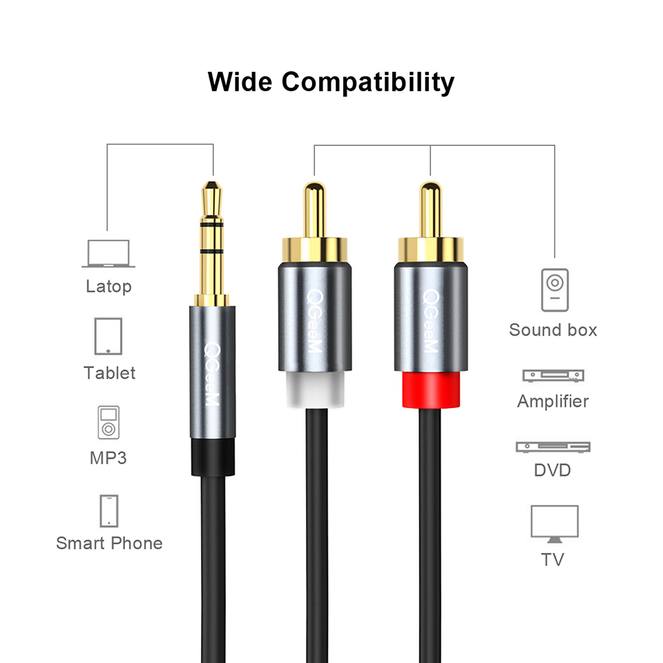 QGeeM RCA kablosu 2RCA 3.5 ses - Home Cinema Hall incelemesi ve fiyatı