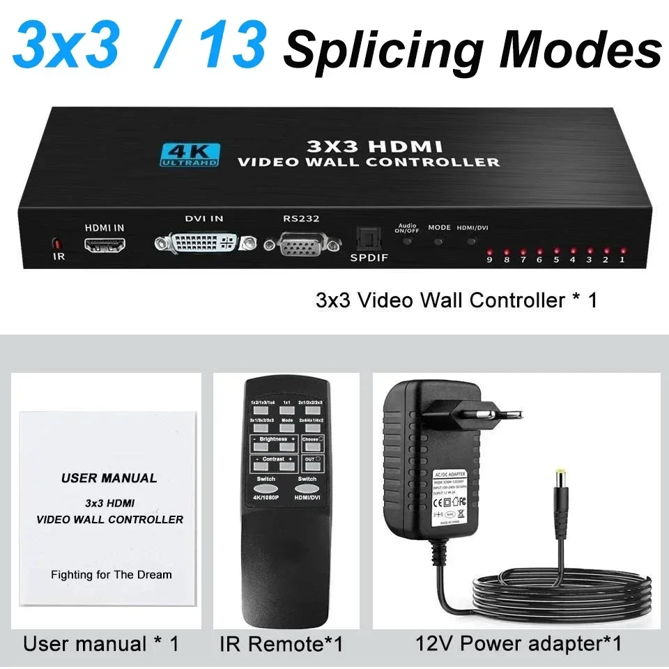 4K 3x3 3 6 9 ekran Video duvar - Home Cinema Video Processor incelemesi ve fiyatı