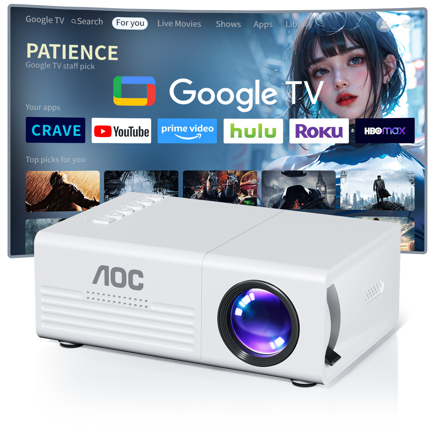 AOC Mini Projektör TFT LCD Wif - Home Cinema Media Player incelemesi ve fiyatı