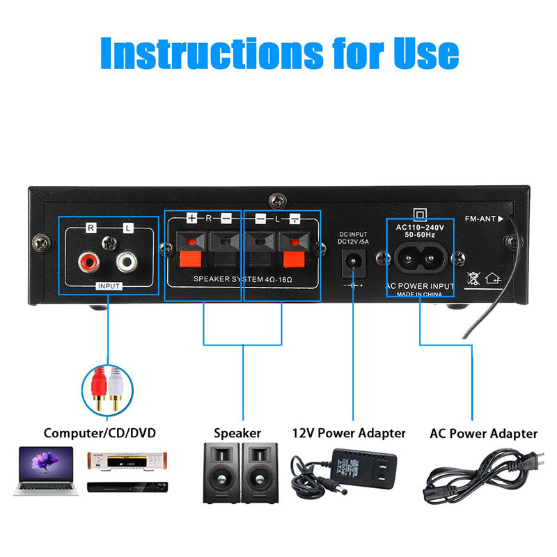AK35 AK380 800 W Ev Güç Amplif - Home Cinema Bluetooth incelemesi ve fiyatı