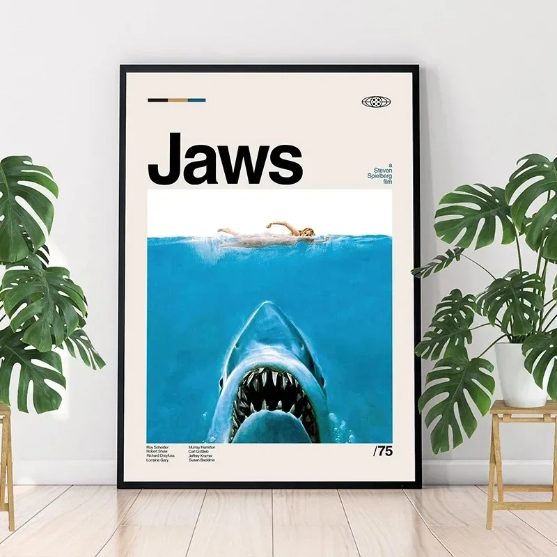 Minimalist Sanat Jaws Film Pos - Home Cinema Interiors incelemesi ve fiyatı