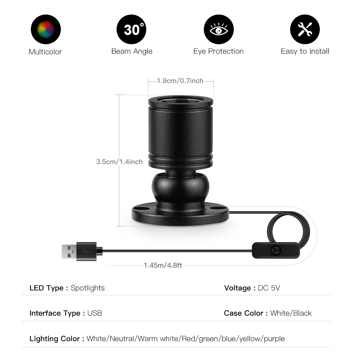 8 Renk Mini Spot Işık 1 W Döne - Home Cinema Led incelemesi ve fiyatı